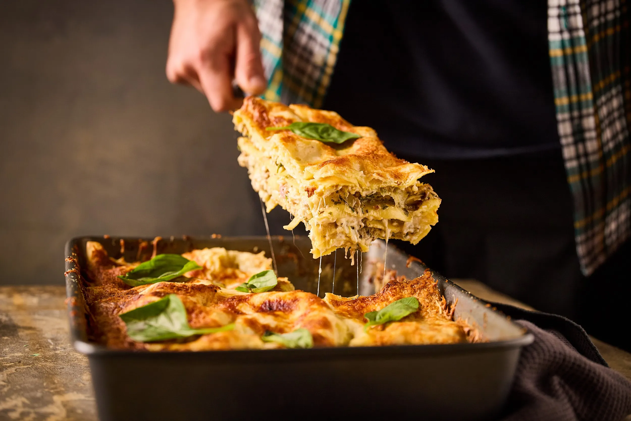 Citromos-zöldfűszeres túrós lasagne